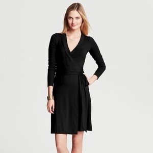 Banana Republic Gemma Wrap Dress Black Sz S *